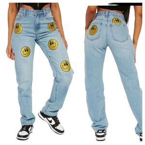 Fashion Nova Just Smile Women's Straight Leg Jeans Size 7